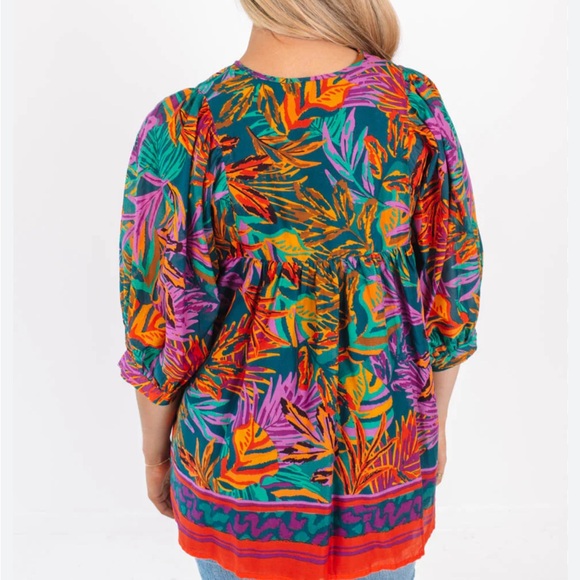 J. Marie The Asher Puff Sleeve Tunic Size Small NWT - Picture 2 of 13